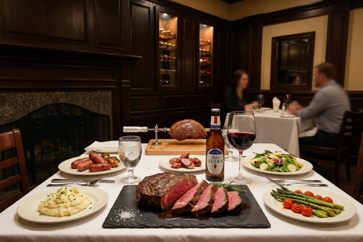 Guests seated at private dining table for group event at Leblon